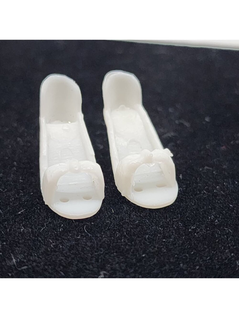 Vintage Francie Barbie Clone Open-Toe White Sandals with Bow Detail